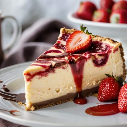 Chocolate Strawberry Swirl Cheesecake Recipe