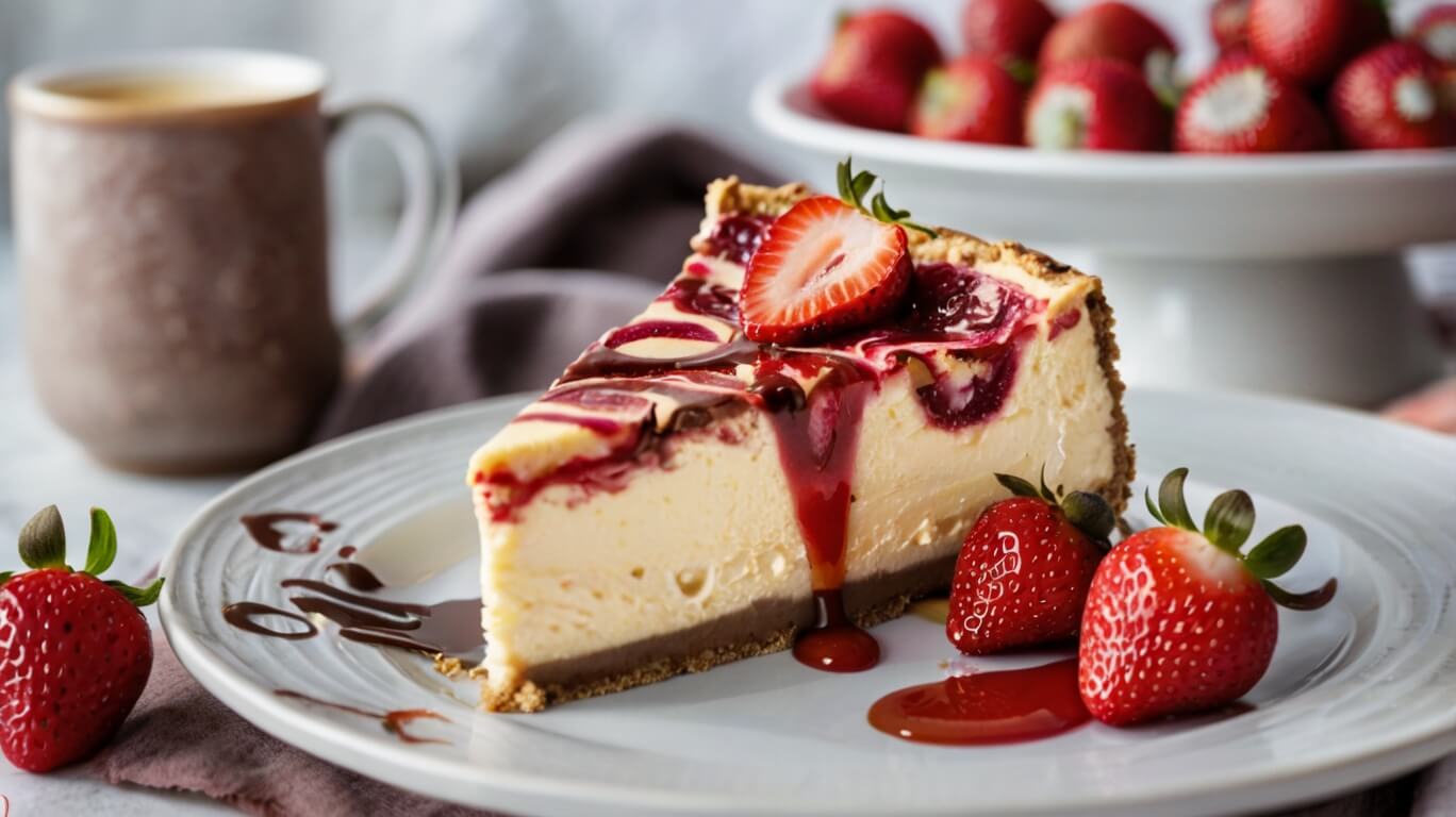 Chocolate Strawberry Swirl Cheesecake Recipe