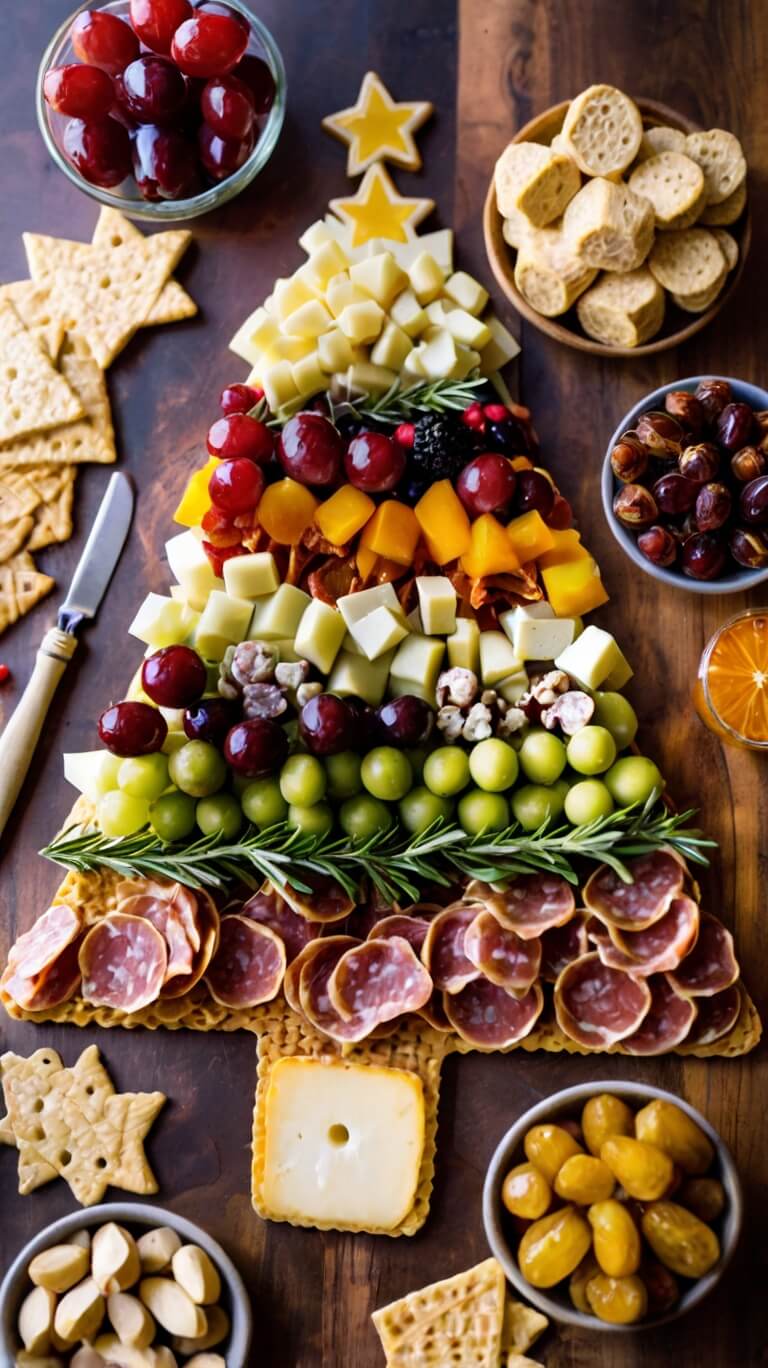 Festive Christmas Tree Charcuterie Board