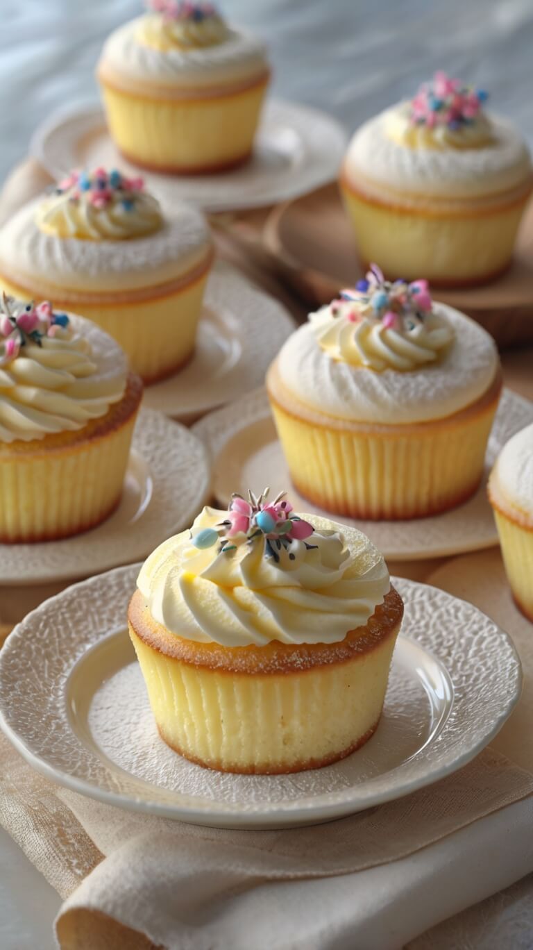 Fluffy Japanese Cotton Cheesecake Cupcakes