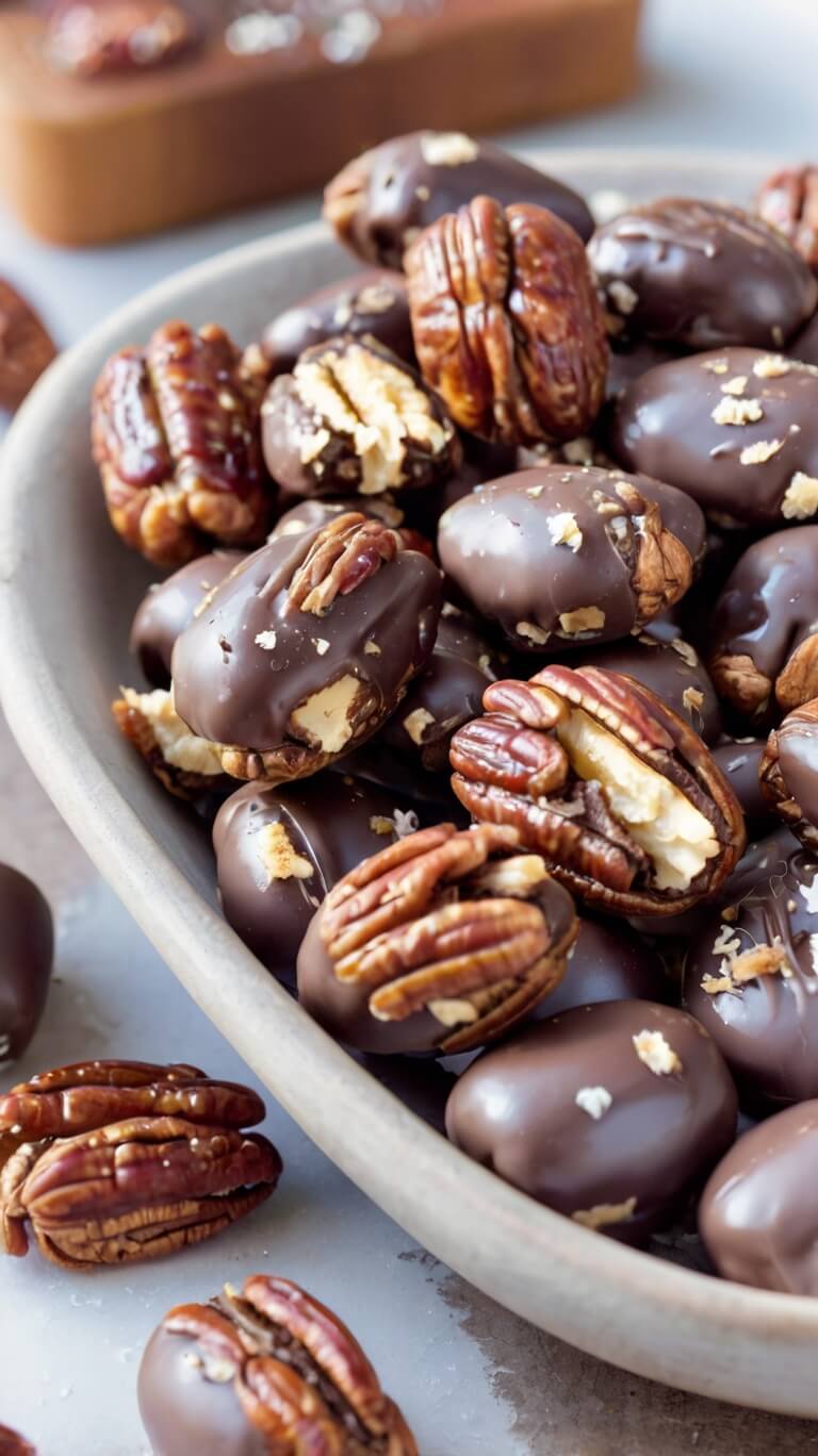 Homemade Chocolate Covered Pecans