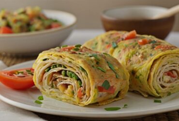 Veggie Omelette Roll Recipe