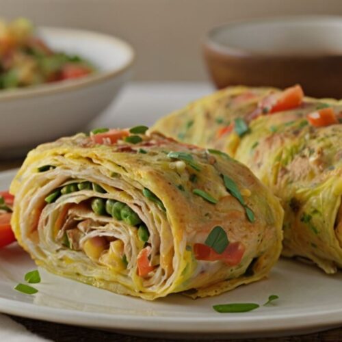 Veggie Omelette Roll Recipe
