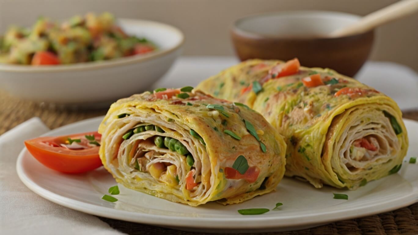 Veggie Omelette Roll Recipe