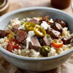 Cheesy Steak & Queso Rice Bowl Recipe