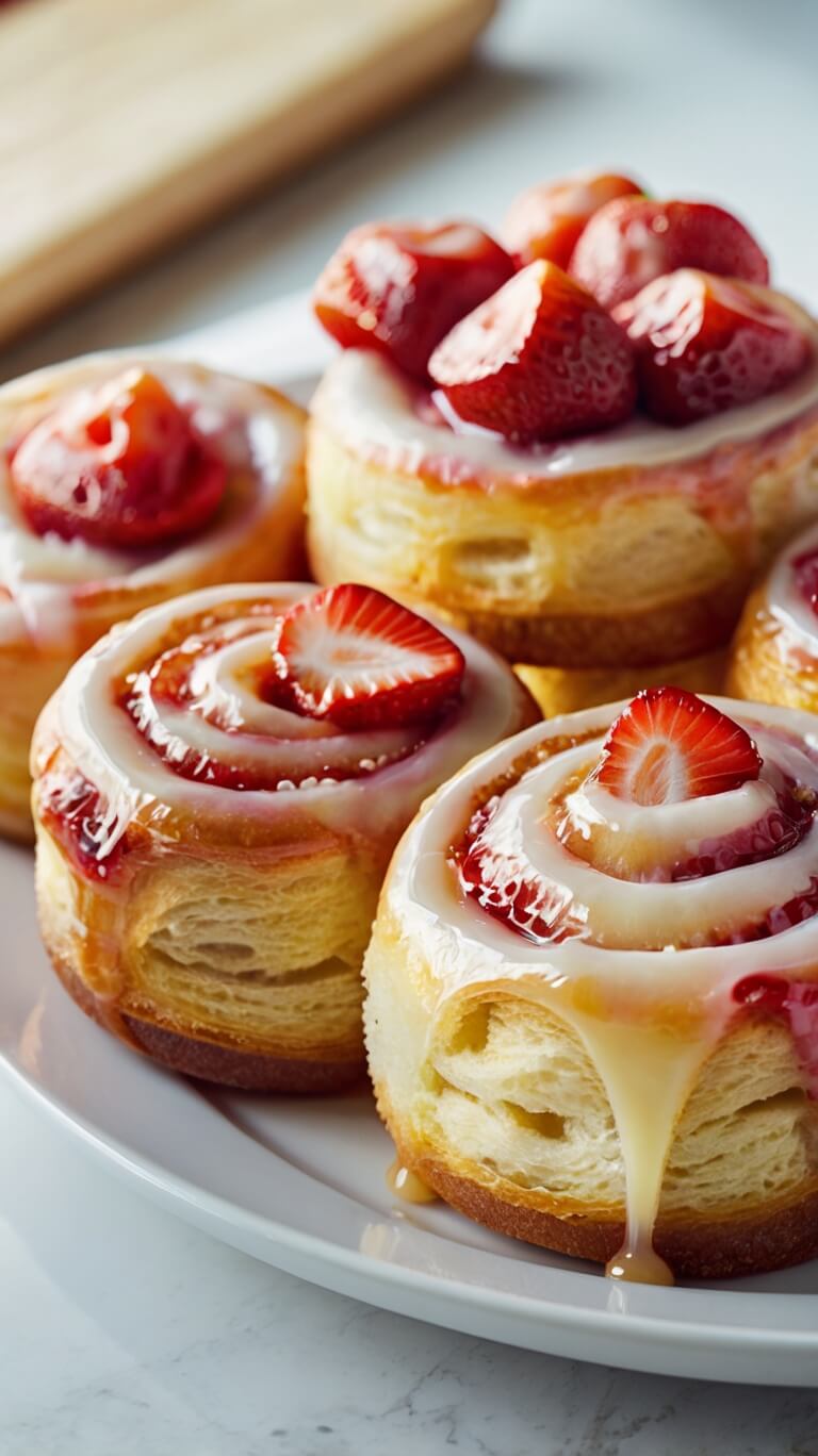 Strawberry Cheesecake Cinnabon Rolls