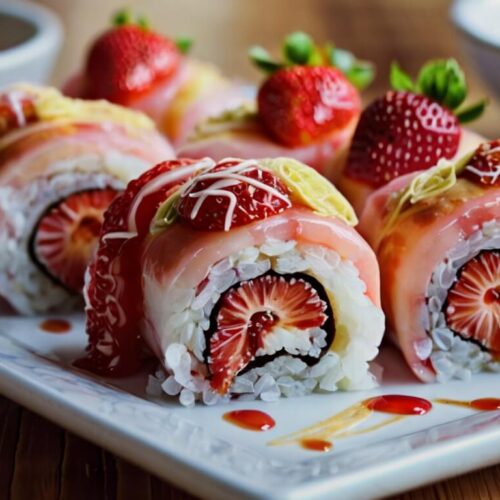 Strawberry Shortcake Cheesecake Sushi Rolls Recipe