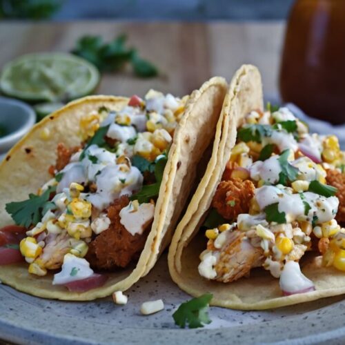 Street Corn Fried Chicken Tacos Recipe