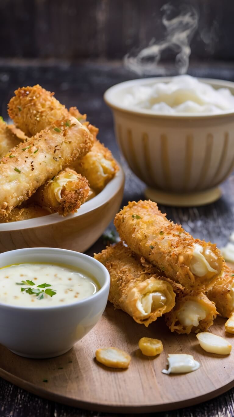 Wonton Mozzarella Sticks