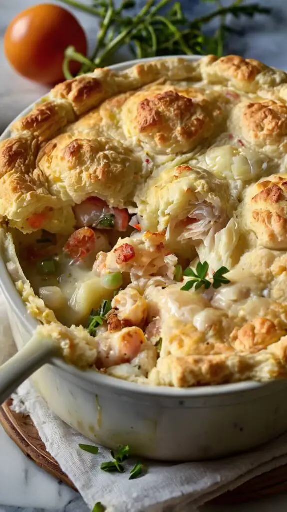 Cheddar Bay Biscuit Seafood Pot Pie