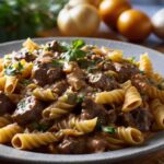Creamy Garlic Beef Pasta Recipe