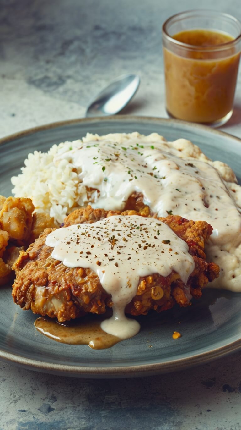 Buttermilk Chicken Fried Steak with Country Gravy