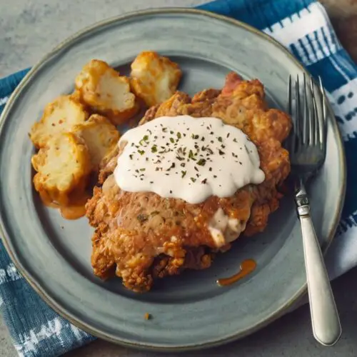 Crispy Buttermilk Chicken Fried Steak with Country Gravy