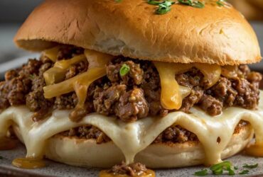 French Onion Beef Sloppy Joes with Melted Cheese Recipe