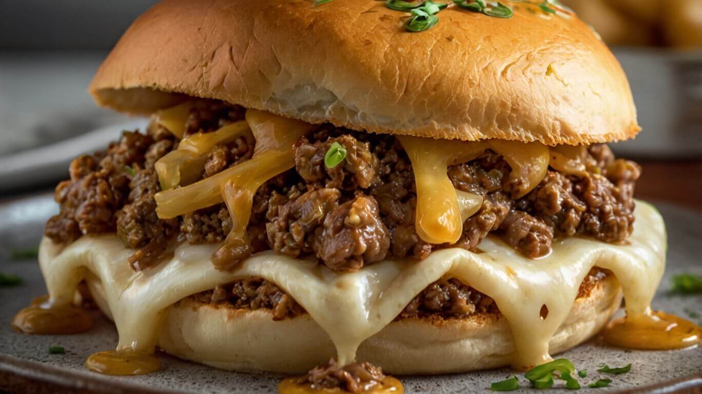 French Onion Beef Sloppy Joes with Melted Cheese Recipe