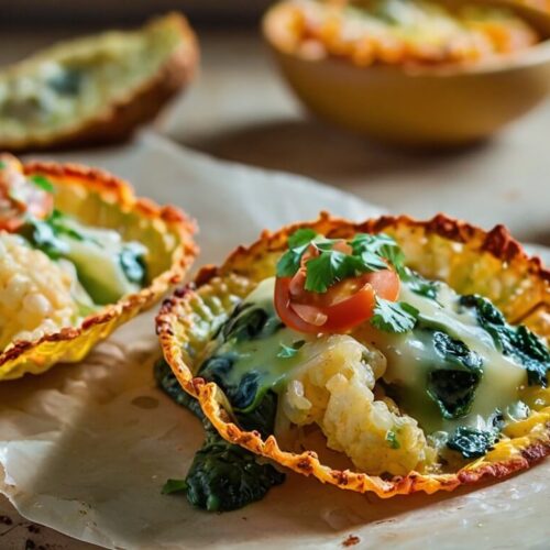 Low-Carb Cauliflower Spinach Taco Shells Recipe