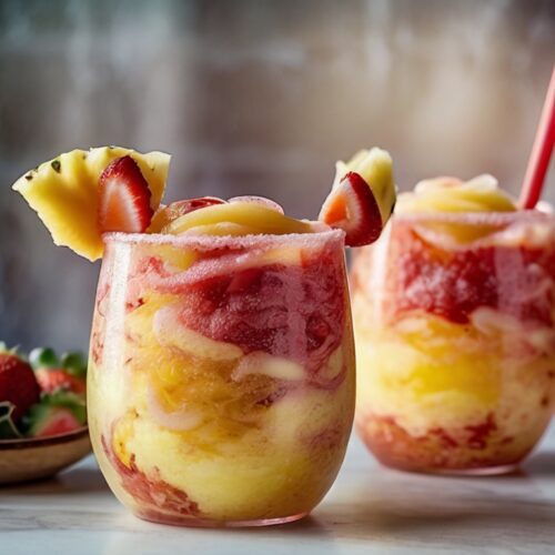 Pineapple Strawberry Swirled Slushies Recipe
