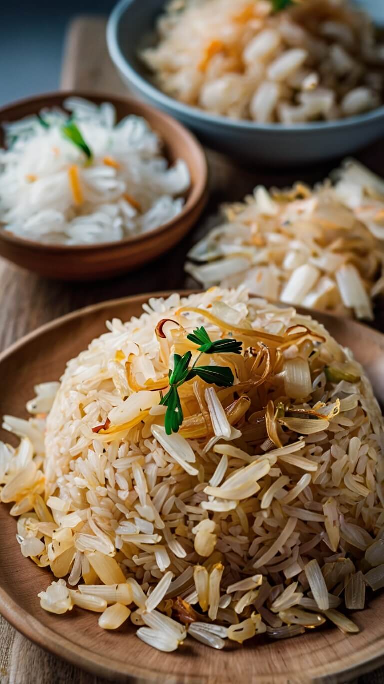 Savory Golden Onion Butter Jasmine Rice