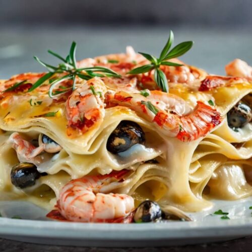 Seafood Lasagna with Lobster and Shrimp