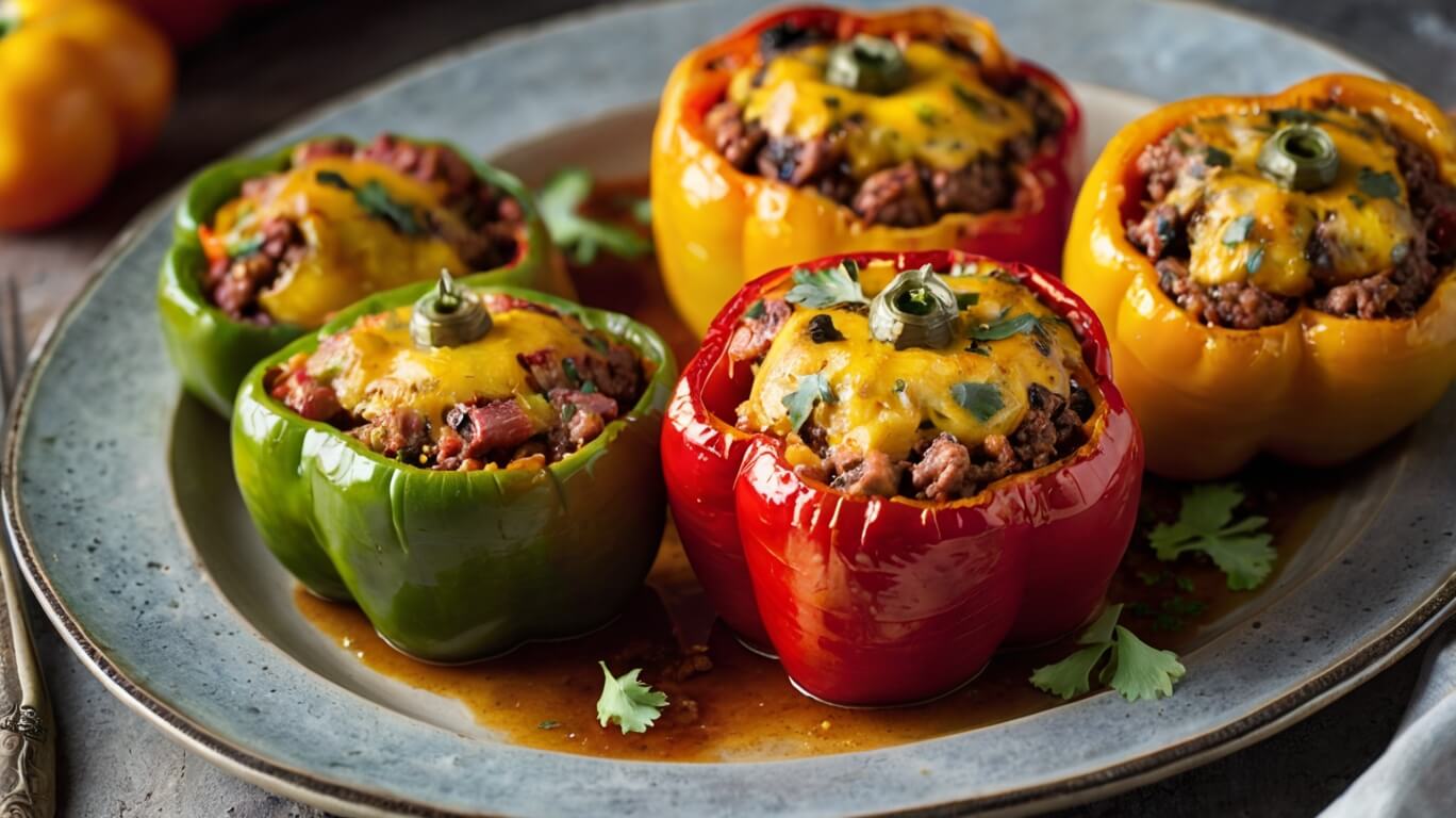 Stuffed Bell Peppers with Ground Beef Recipe