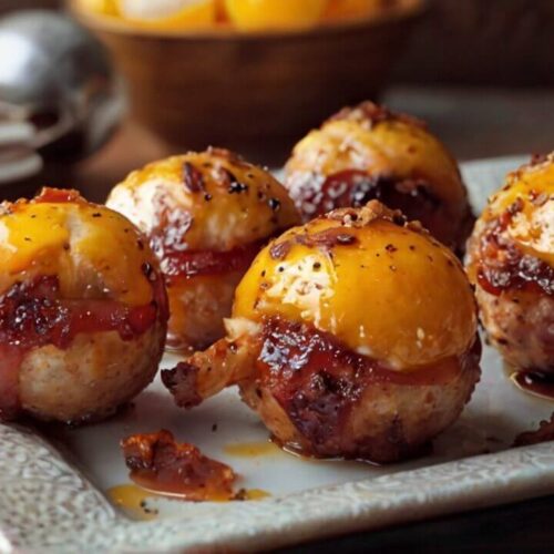 Cheddar Stuffed BBQ Bacon Bombs Recipe
