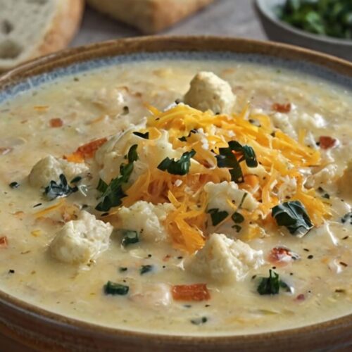 Creamy Cheddar Cauliflower Soup Recipe