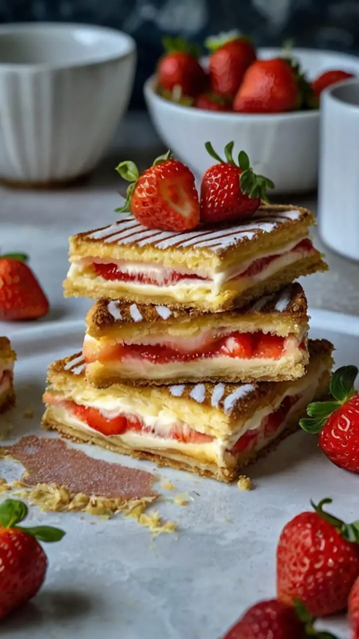Fried Strawberry Cheesecake Sandwiches