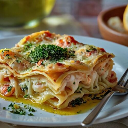 Garlic Butter Shrimp Scampi Lasagna Recipe