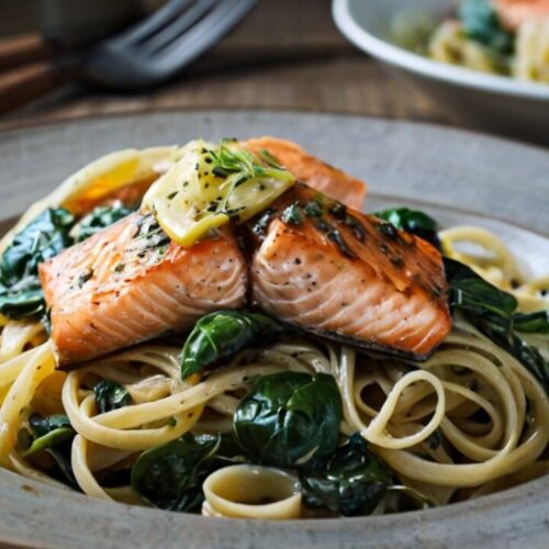 Salmon Spinach Pasta Recipe