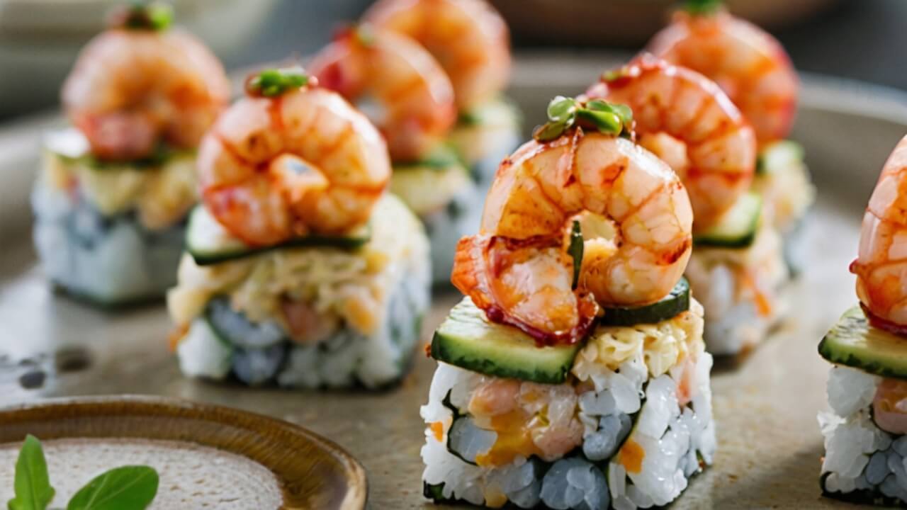 Spicy Shrimp Sushi Stacks Recipe