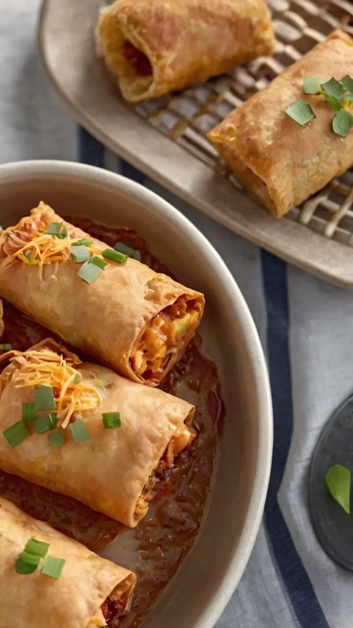 Buffalo Chicken Dip Egg Rolls
