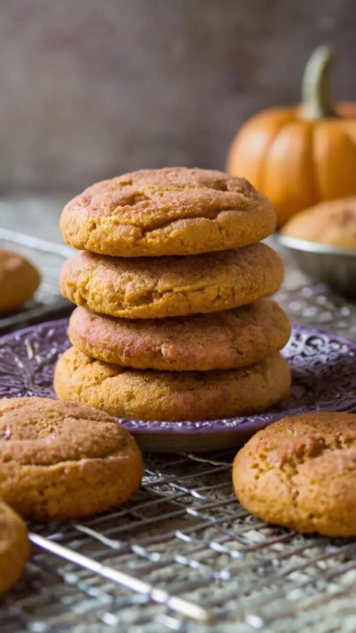 Chewy Pumpkin Snickerdoodle Cookies