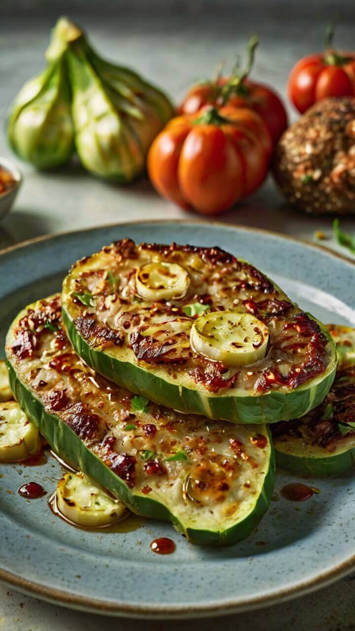 Garlic Zucchini Steaks