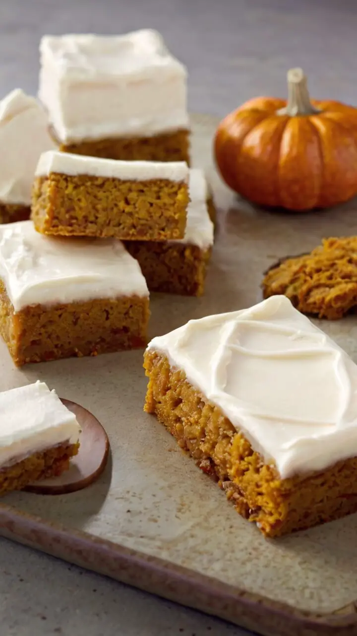 Pumpkin Bars Recipe with Cream Cheese Frosting