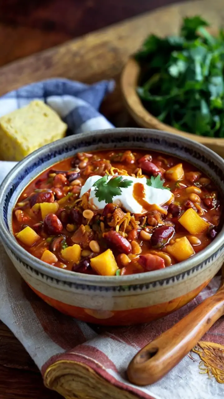 Pumpkin Chili Recipe with Turkey and Beans