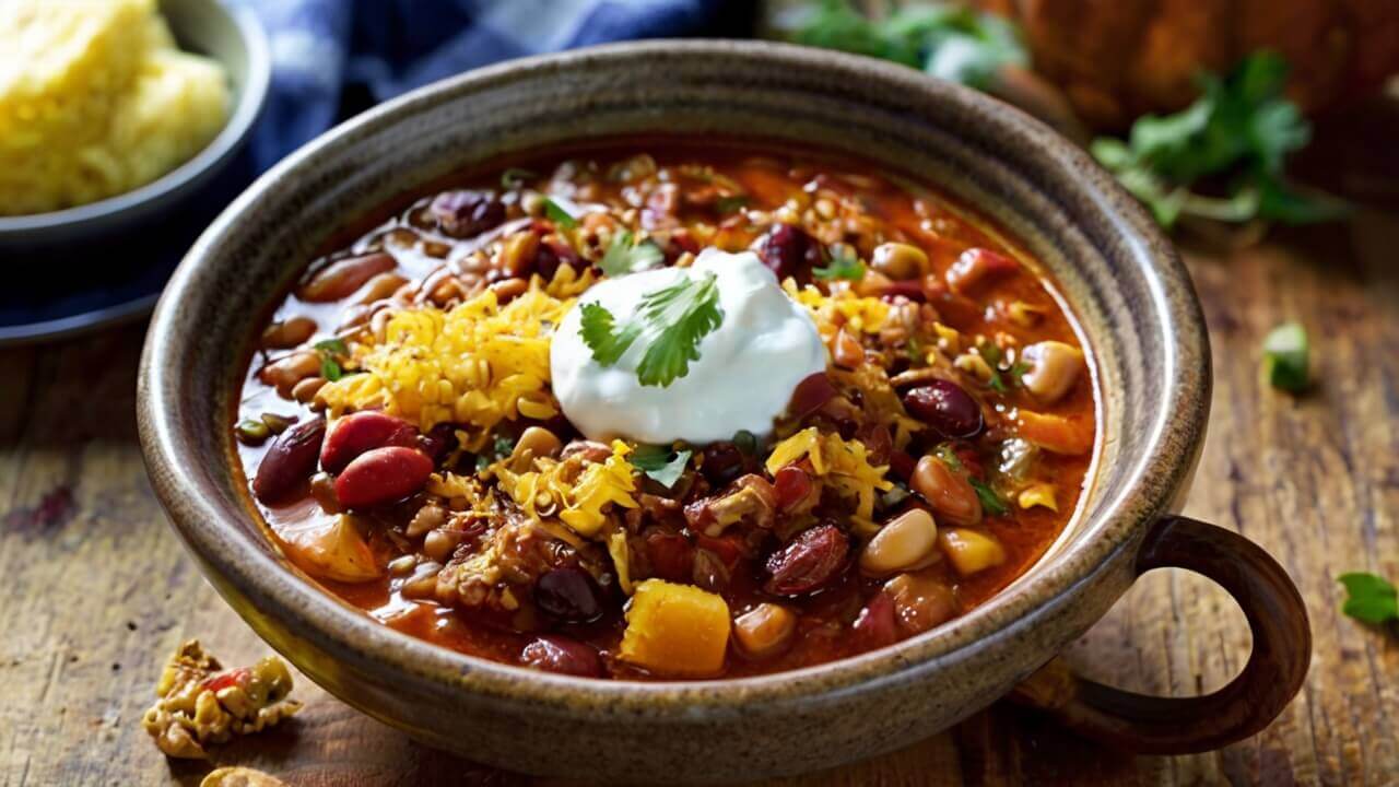 Pumpkin Chili Recipe with Turkey and Beans