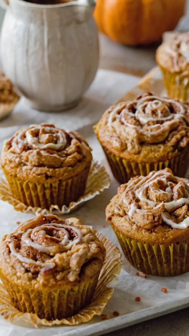 Pumpkin Cinnamon Roll Muffins