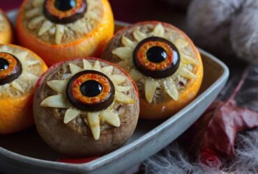 Spooky Stuffed Mushroom Eyeballs Recipe