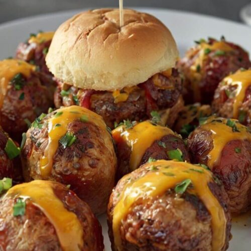 Bourbon Bacon Cheeseburger Meatballs Recipe