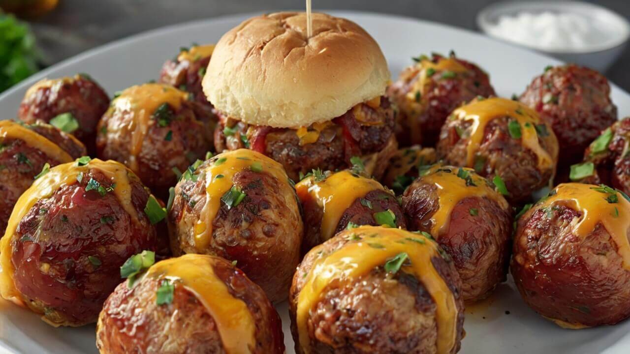 Bourbon Bacon Cheeseburger Meatballs Recipe
