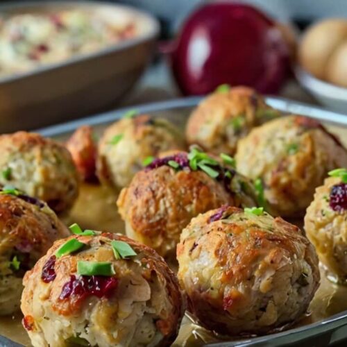 Cranberry and Turkey Stuffing Balls Recipe
