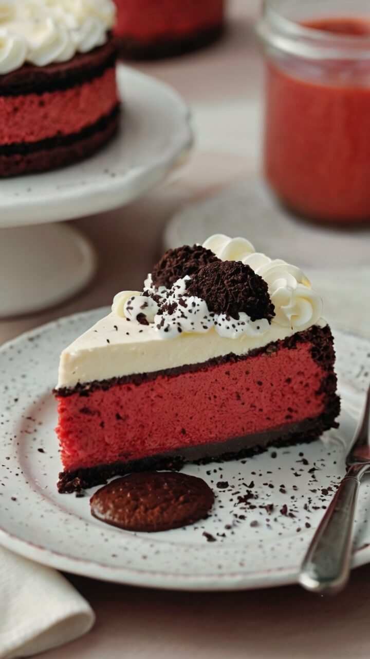 Red Velvet Oreo Cheesecake