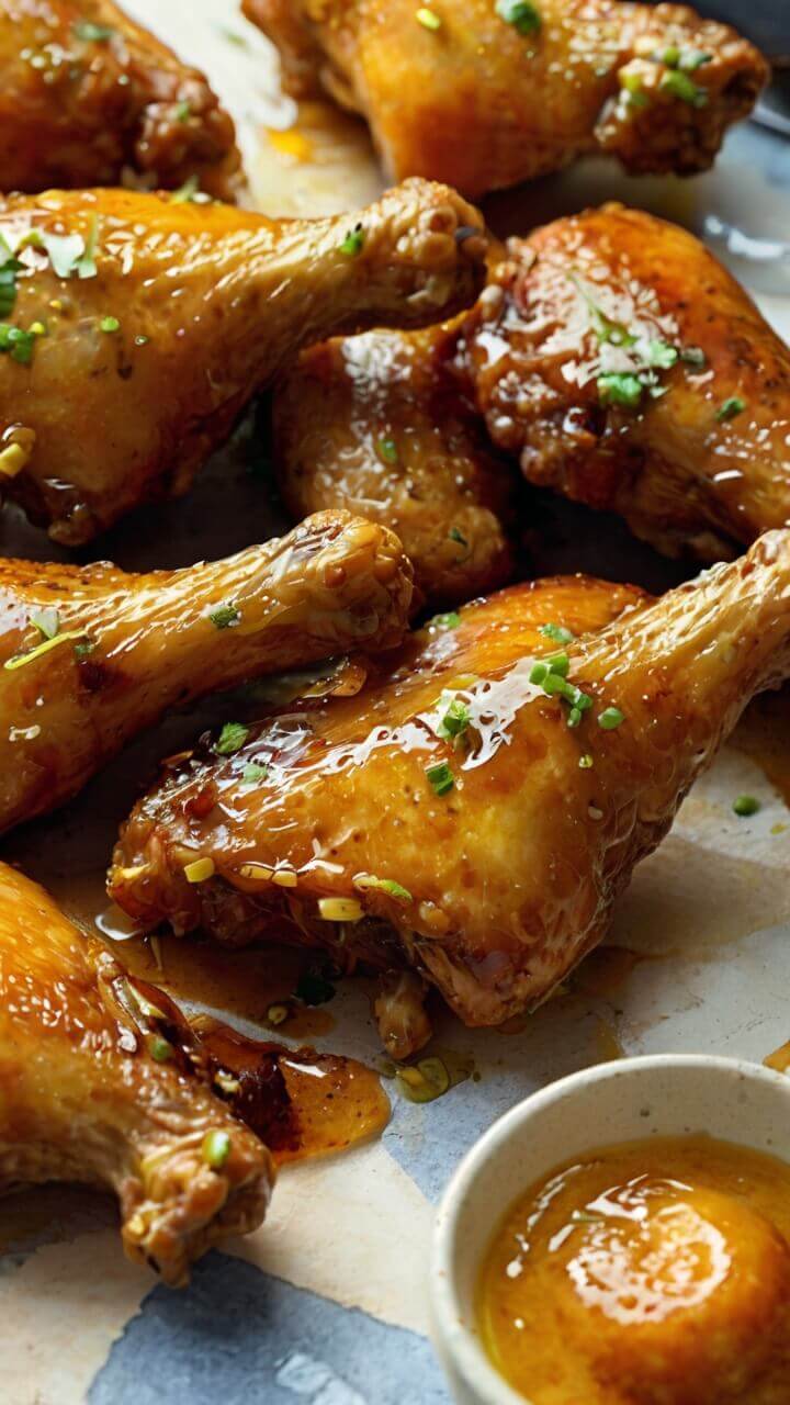 Sticky Honey Mustard Chicken Wings