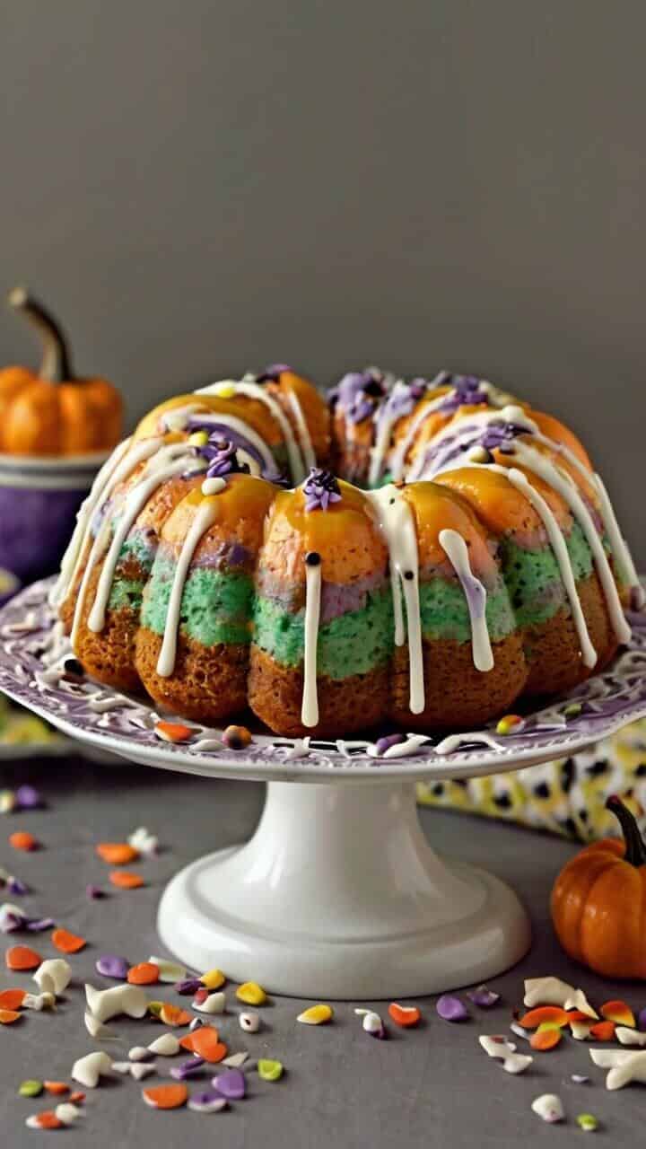 Swirl Halloween Bundt Cake