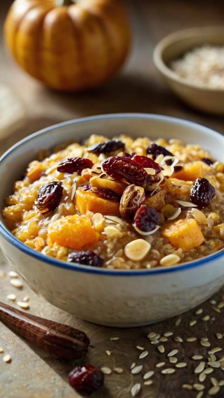 Warm Spiced Pumpkin Oatmeal