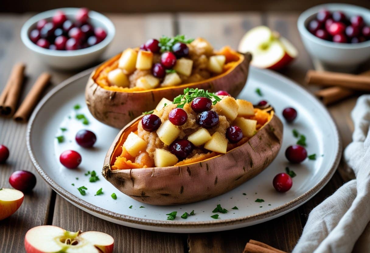 Cranberry Apple Twice Baked Sweet Potatoes Recipe