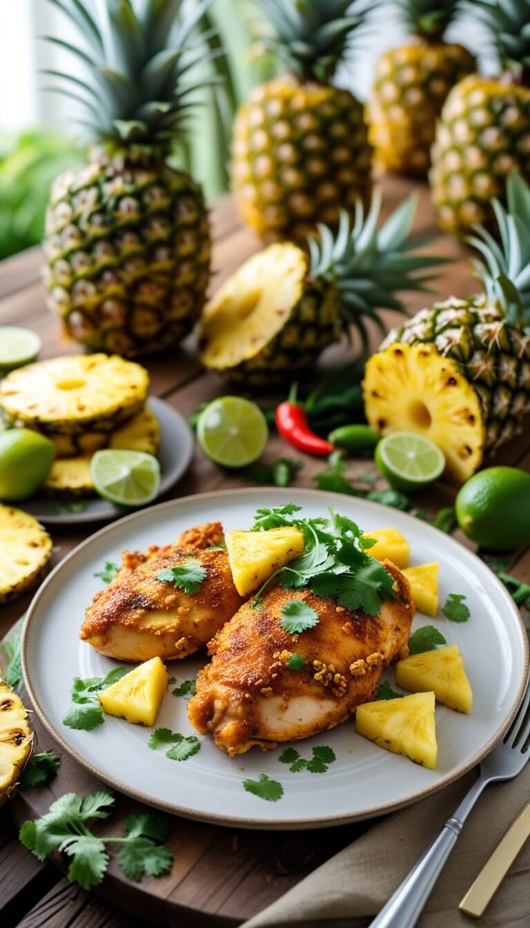 Baked Jamaican Pineapple Jerk Chicken
