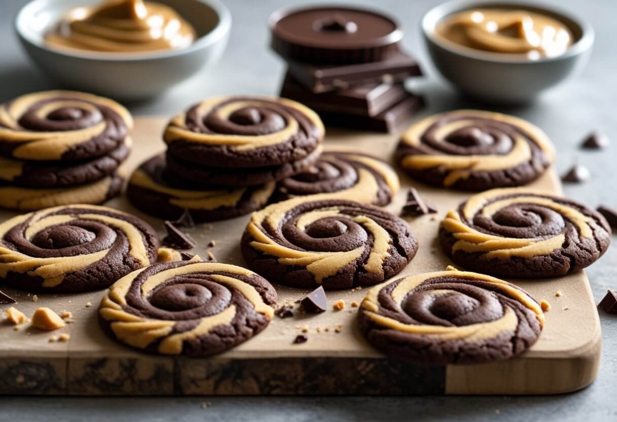 Chocolate Peanut Butter Swirl Cookies Recipe