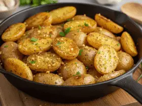 Crispy Garlic Skillet Potatoes Recipe