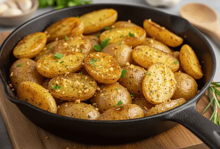 Crispy Garlic Skillet Potatoes Recipe